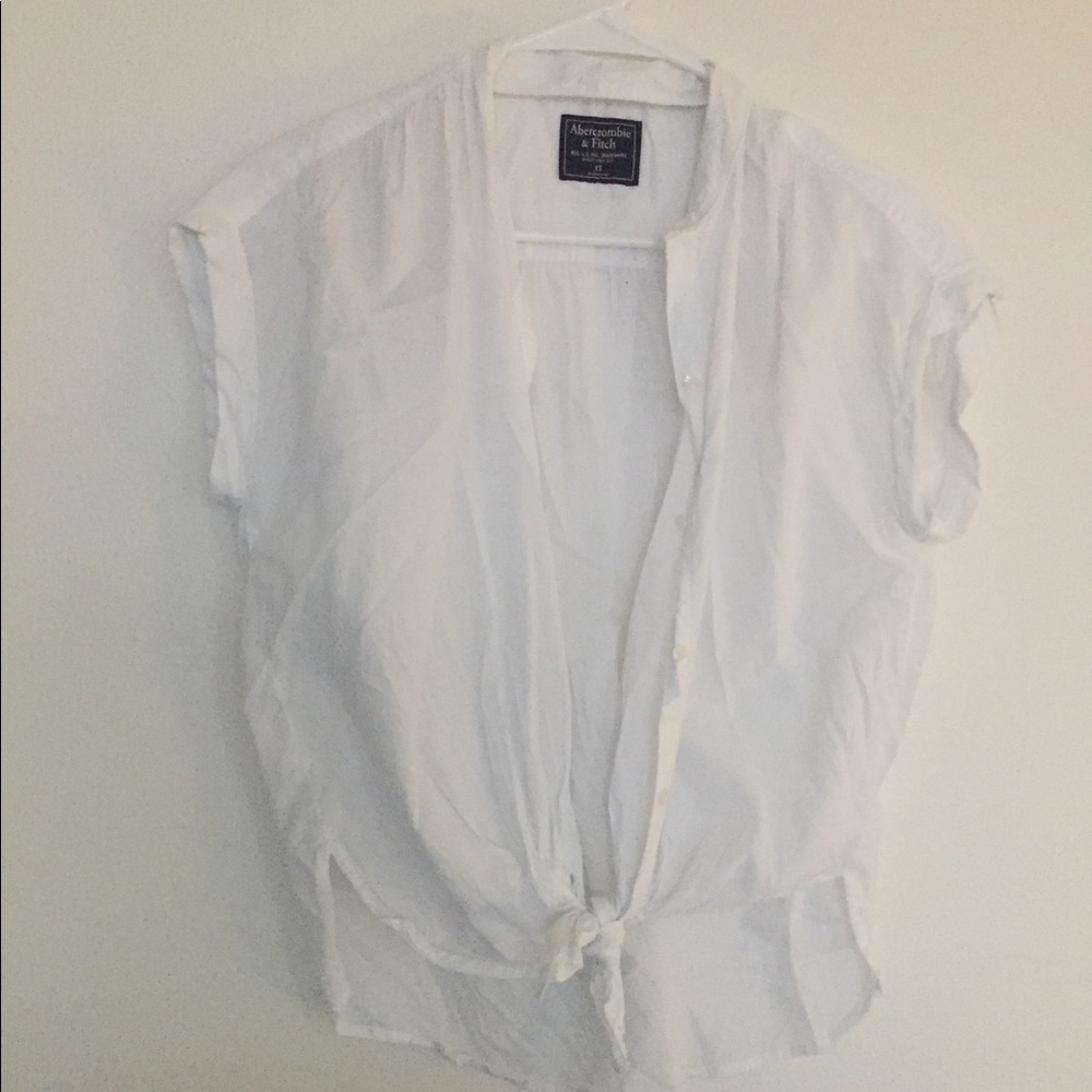 White button up shirt sleeve